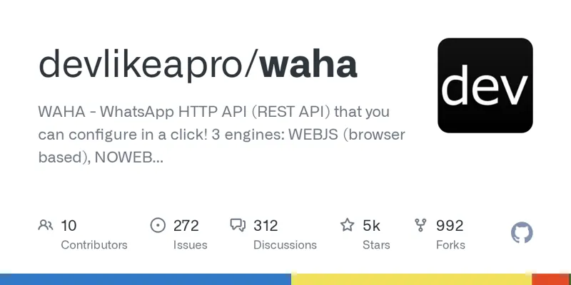 WAHA: HTTP API для управления WhatsApp через Docker всего за 5 минут