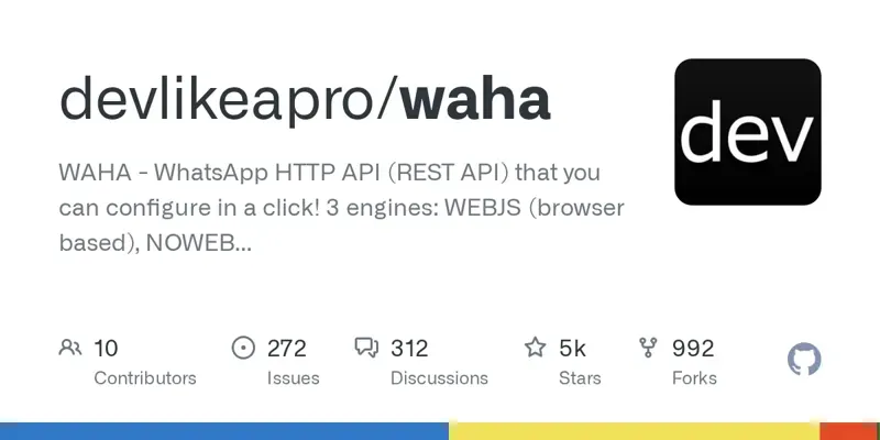 WAHA: HTTP API для управления WhatsApp через Docker всего за 5 минут